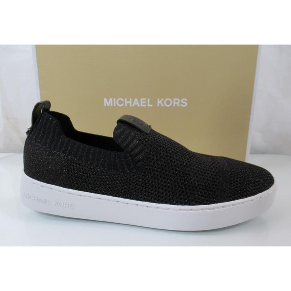 Michael Kors Shoes - Michael Kors Juno Knit Slip On Sneaker Metallic Stretch Black / Bronze